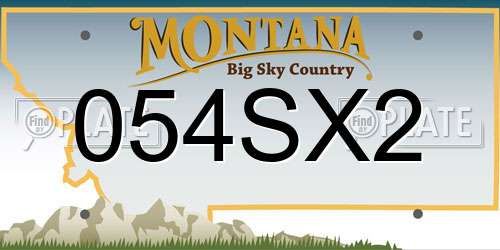 054SX2 Montana License Plate