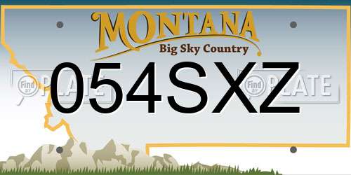 054SXZ Montana License Plate