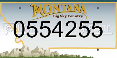 0554255 Montana License Plate