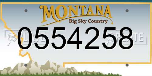 0554258 Montana License Plate