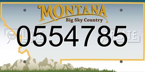 0554785 Montana License Plate