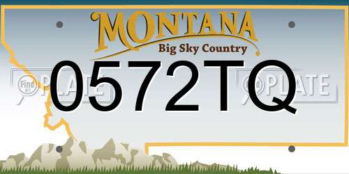 0572TQ Montana License Plate