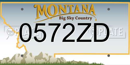 0572ZD Montana License Plate