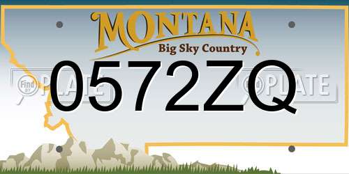 0572ZQ Montana License Plate