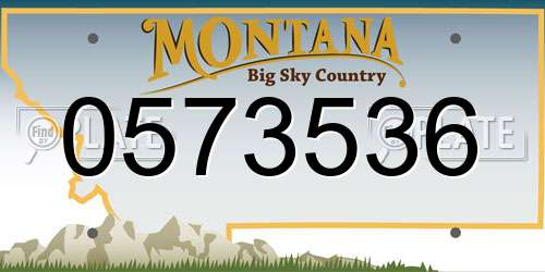 0573536 Montana License Plate