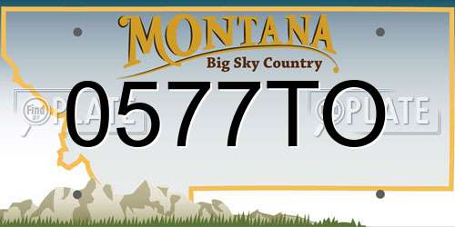 0577TO Montana License Plate