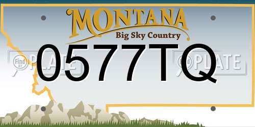 0577TQ Montana License Plate