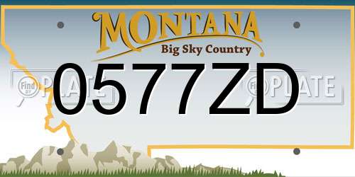 0577ZD Montana License Plate