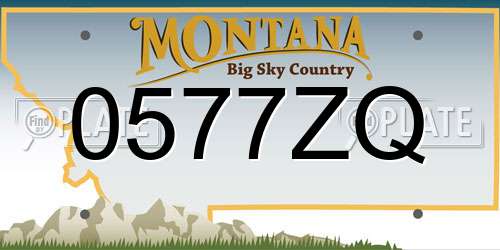 0577ZQ Montana License Plate