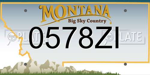 0578ZI Montana License Plate