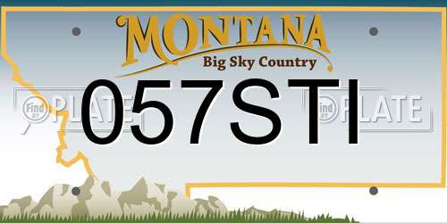 057STI Montana License Plate