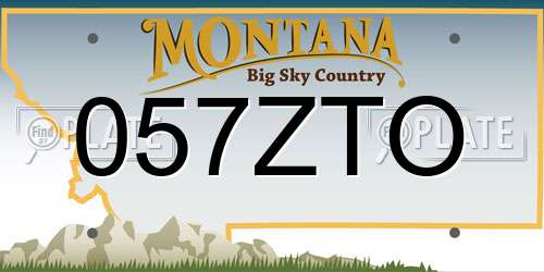 057ZTO Montana License Plate