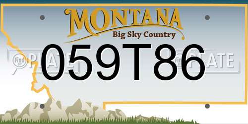 059T86 Montana License Plate