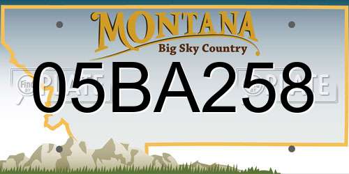 05BA258 Montana License Plate