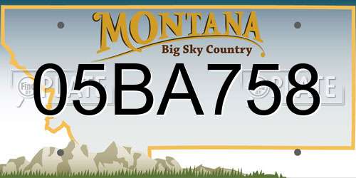 05BA758 Montana License Plate