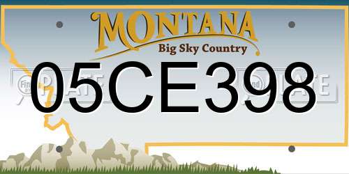 05CE398 Montana License Plate