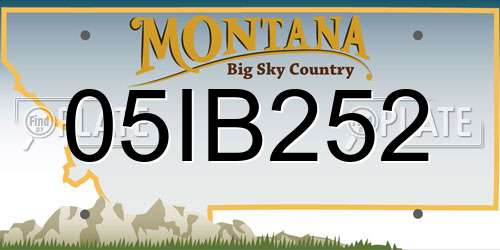05IB252 Montana License Plate