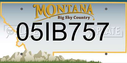 05IB757 Montana License Plate