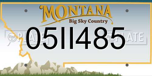 05II485 Montana License Plate