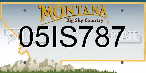 05IS787 Montana License Plate
