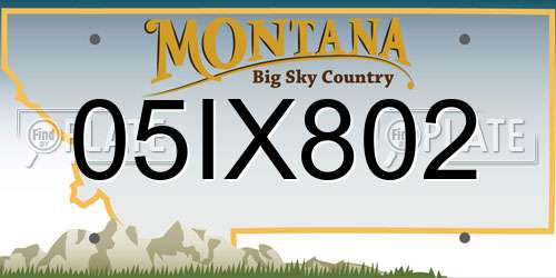 05IX802 Montana License Plate