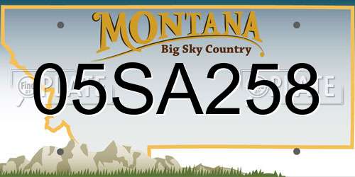 05SA258 Montana License Plate