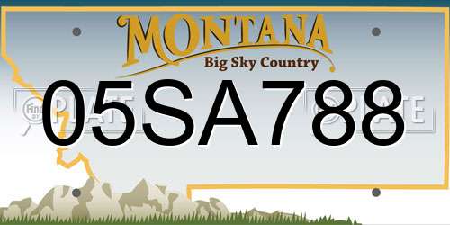 05SA788 Montana License Plate