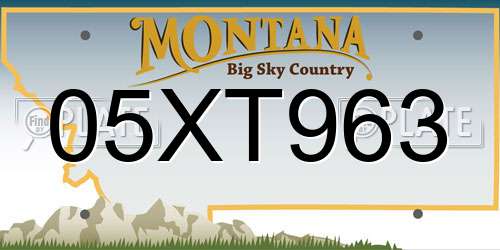 05XT963 Montana License Plate