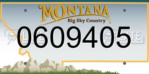0609405 Montana License Plate