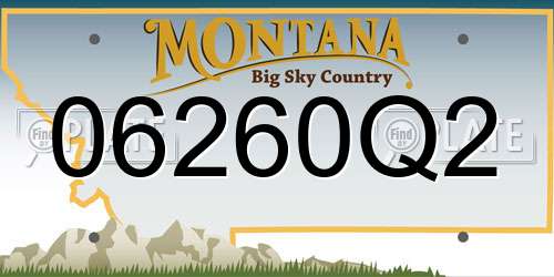 06260Q2 Montana License Plate