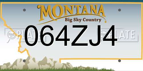 064ZJ4 Montana License Plate