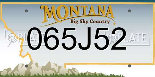 065J52 Montana License Plate