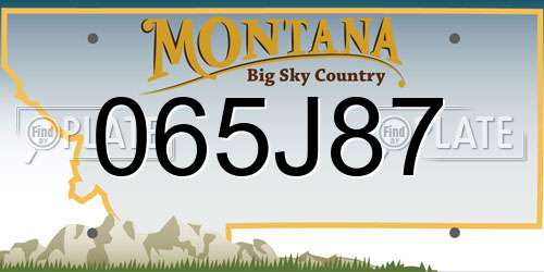 065J87 Montana License Plate