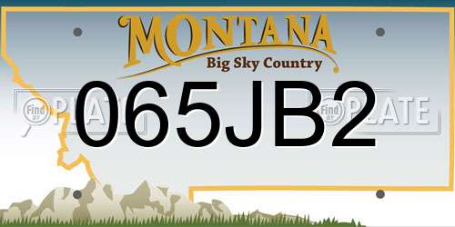 065JB2 Montana License Plate