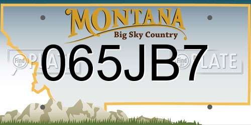 065JB7 Montana License Plate