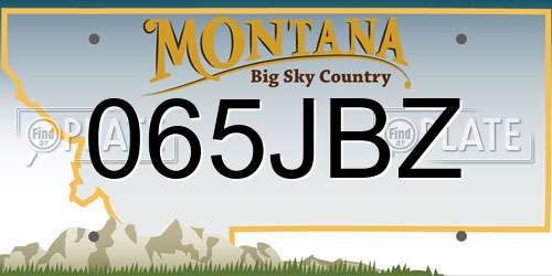 065JBZ Montana License Plate