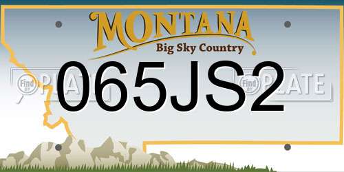 065JS2 Montana License Plate