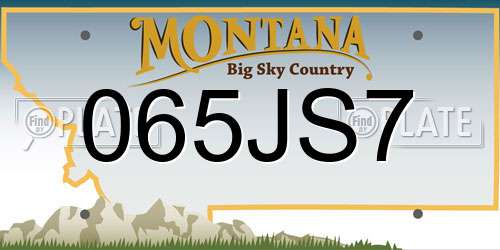 065JS7 Montana License Plate