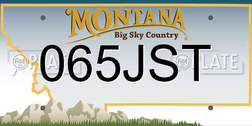 065JST Montana License Plate