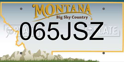 065JSZ Montana License Plate