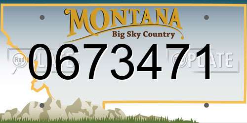 0673471 Montana License Plate