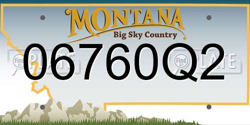 06760Q2 Montana License Plate