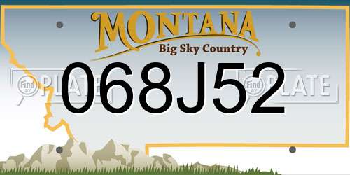 068J52 Montana License Plate