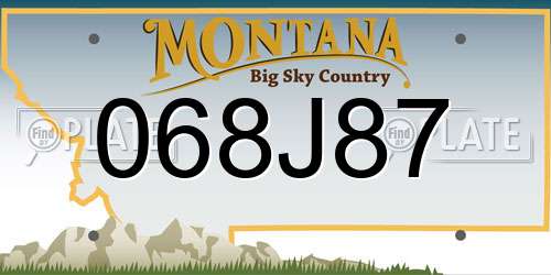 068J87 Montana License Plate