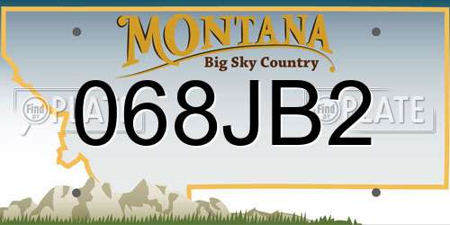 068JB2 Montana License Plate