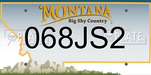 068JS2 Montana License Plate