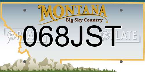 068JST Montana License Plate
