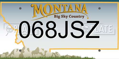 068JSZ Montana License Plate