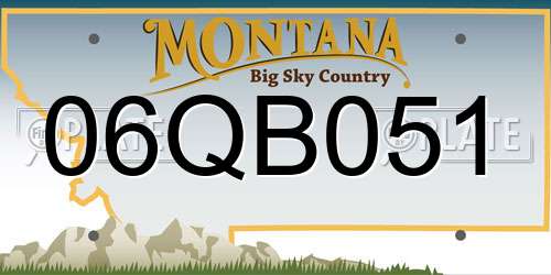 06QB051 Montana License Plate