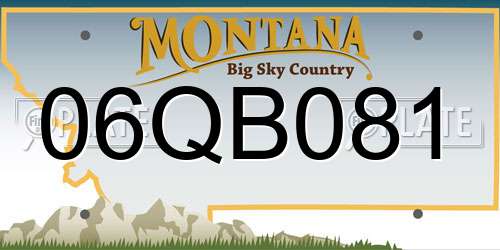 06QB081 Montana License Plate